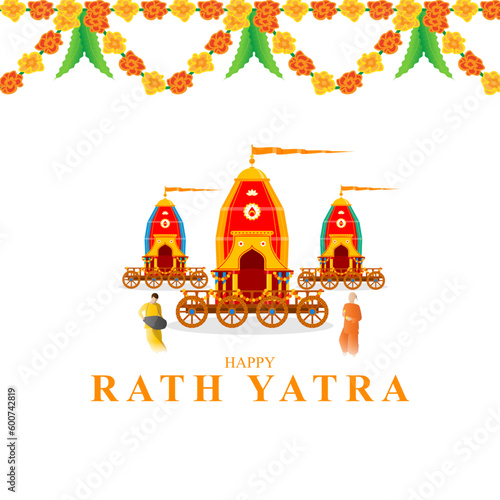 Vector illustration of Happy Rath Yatra social media story feed mockup template