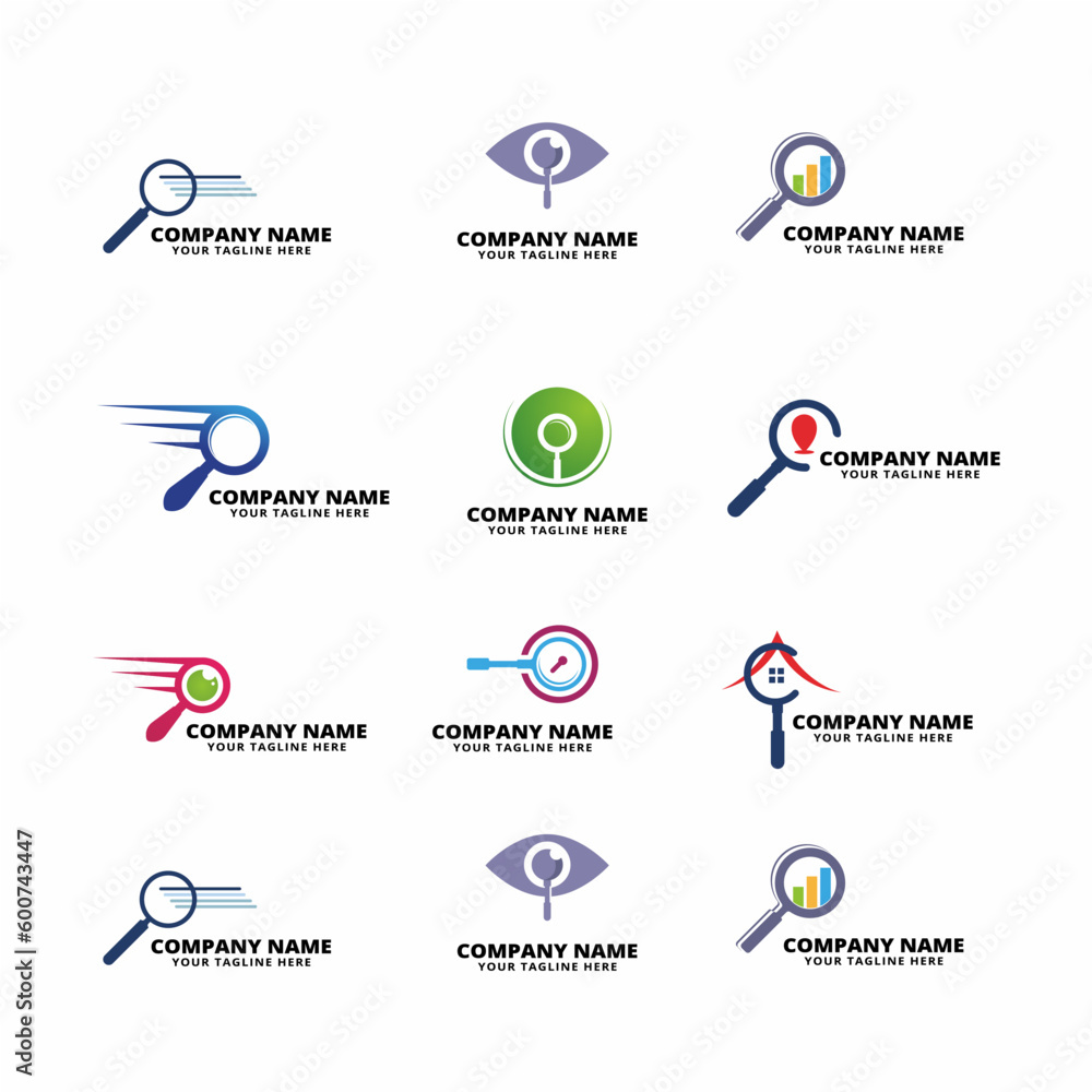 set of search logo vector icon set of search logo vector icon