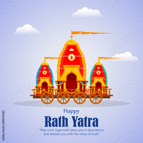 Vector illustration of Happy Rath Yatra social media story feed mockup template
