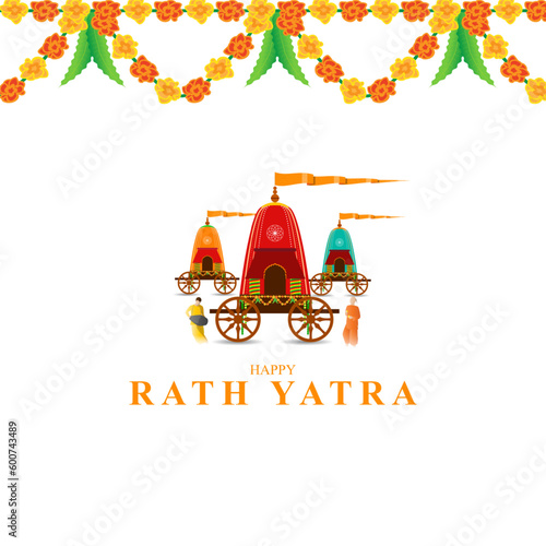 Vector illustration of Happy Rath Yatra social media story feed mockup template