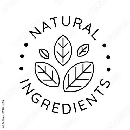 100% ingredients of natural origin vector logo icon badge concept