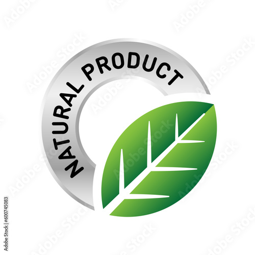 100% ingredients of natural origin vector logo icon badge concept