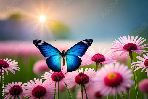 butterfly with flowers © Awais05