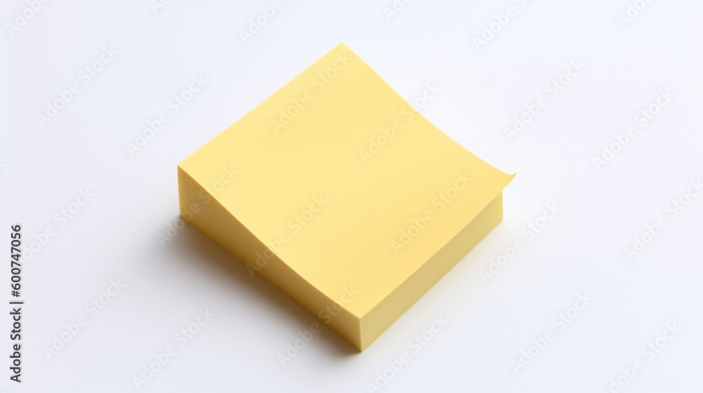 Sticky note isolated on white background. Generative AI Sticky note isolated on white background. Generative AI