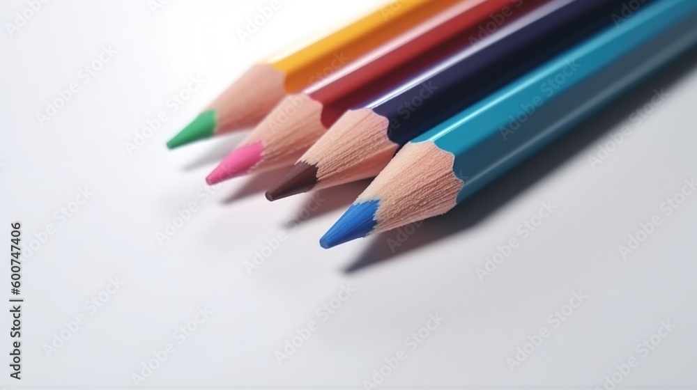 Colored pencil isolated on white background. Generative AI Colored pencil isolated on white background. Generative AI