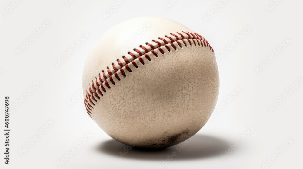 Softball isolated on white background. Generative AI Softball isolated on white background. Generative AI