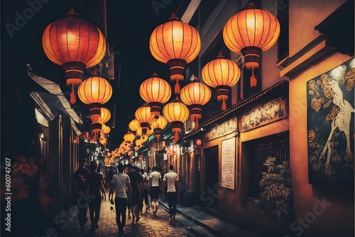 Canvas Print chinese new year lantern chinatown singapore firecracker festival china shanghai
