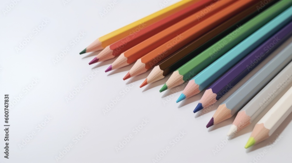 Colored pencil isolated on white background. Generative AI Colored pencil isolated on white background. Generative AI