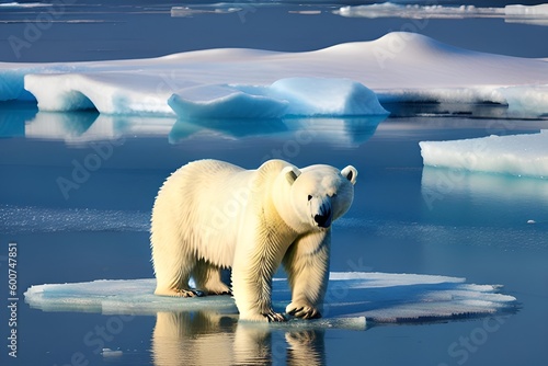 polar bear on ice