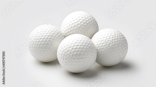 Golf balls isolated on white background. Generative AI