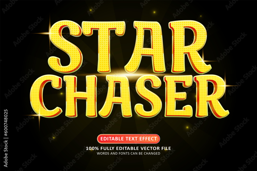 Star chaser text effect editable modern style