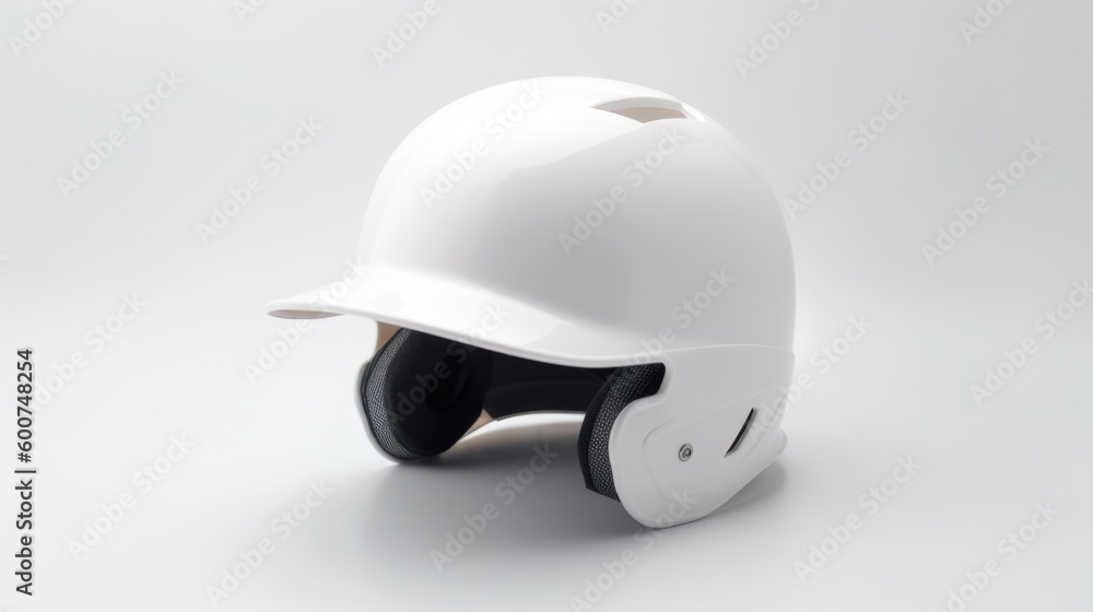 Baseball helmet isolated on white background. Generative AI Baseball helmet isolated on white background. Generative AI