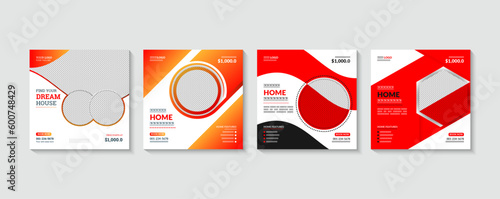 A flyer for a real estate sale social post or web banner template set