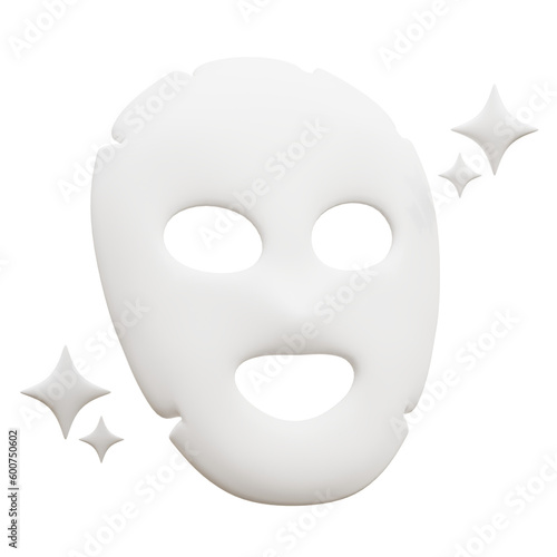 3d sheet mask, beauty cosmetic icon illustration