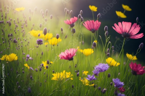 Wild flowers on a flower meadow in spring. © Viktor