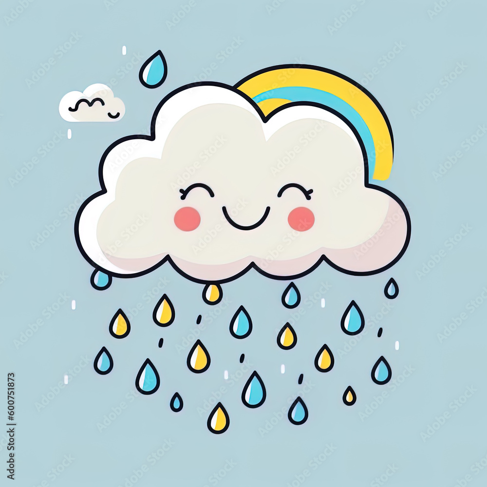 vector cute cloud raining and smile cartoon vector vector cute cloud raining and smile cartoon vector