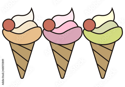 Icono de helados en fondo blanco.