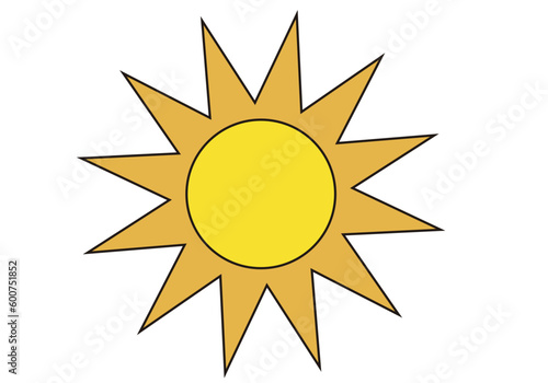 Icono de sol en fondo blanco.