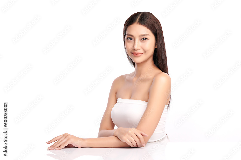 Beautiful young asian woman with clean fresh skin on white background, Face care, Facial treatment, Cosmetology, beauty and spa, Asian women portrait. Beautiful young asian woman with clean fresh skin on white background, Face care, Facial treatment, Cosmetology, beauty and spa, Asian women portrait.