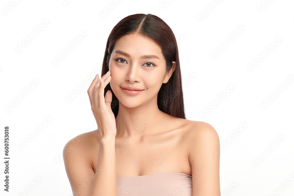 Beautiful young asian woman with clean fresh skin on white background, Face care, Facial treatment, Cosmetology, beauty and spa, Asian women portrait. Beautiful young asian woman with clean fresh skin on white background, Face care, Facial treatment, Cosmetology, beauty and spa, Asian women portrait.