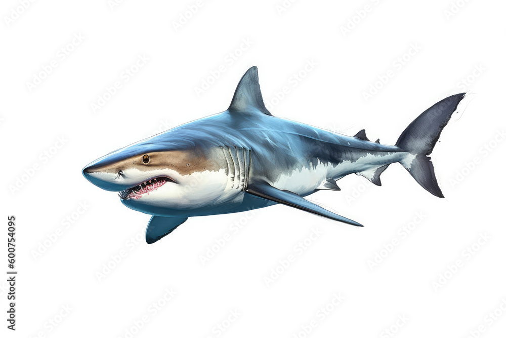 shark isolated on white made with generative ai shark isolated on white made with generative ai