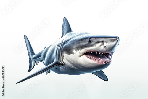 shark isolated on white made with generative ai