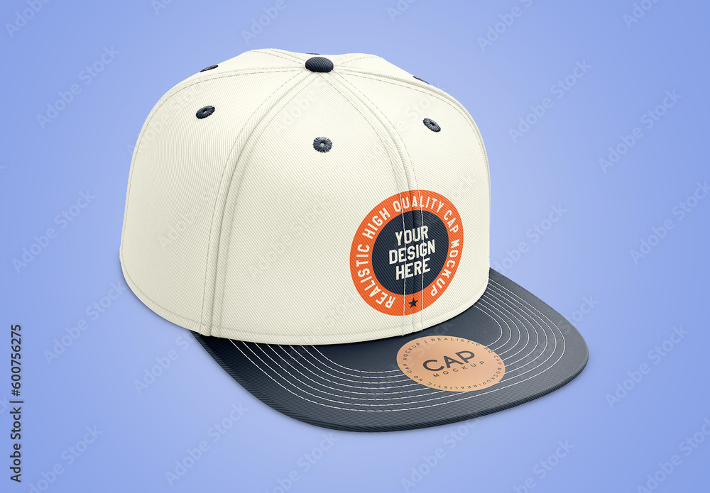 Snapback Cap with Sticker Mockup Template Stock Template Adobe Stock
