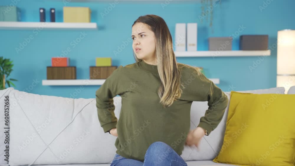 Young girl with herniated disc. Young girl with herniated disc.