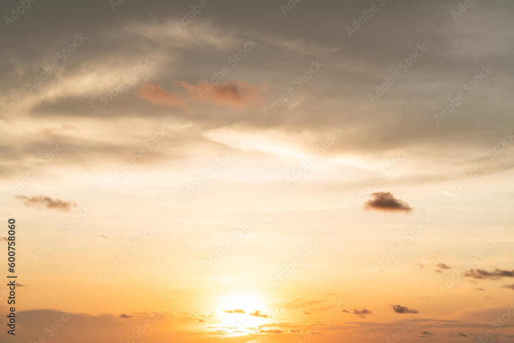 Natural background texture of beautiful sky light with strange clouds in the morning or evening taken at the sea, Sun set or sun rise