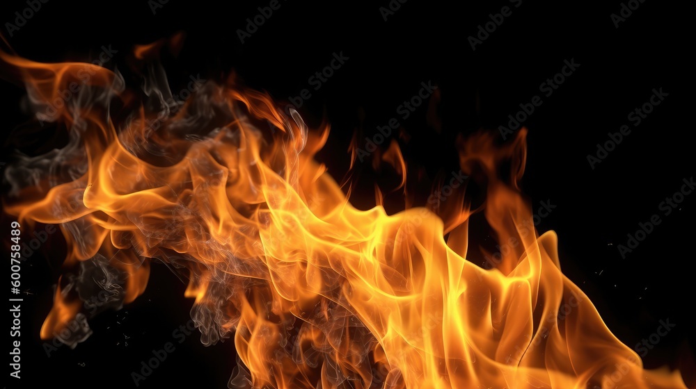 Abstract Fire Flames on Black Background - Striking and artistic image of abstract flames in fiery hues against a black backdrop, perfect for backgrounds, design projects, and visual effects. Abstract Fire Flames on Black Background - Striking and artistic image of abstract flames in fiery hues against a black backdrop, perfect for backgrounds, design projects, and visual effects.