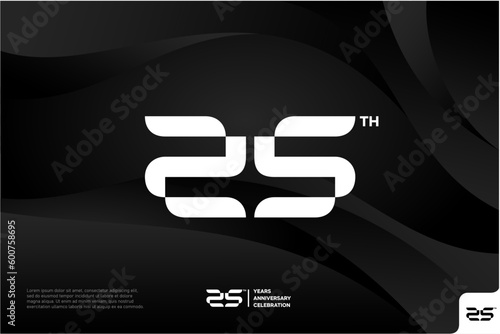 Number 25 logo icon design, 25th birthday logo number, anniversary 25