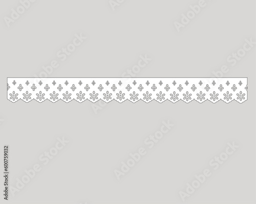 vintage cotton lace hand drawn