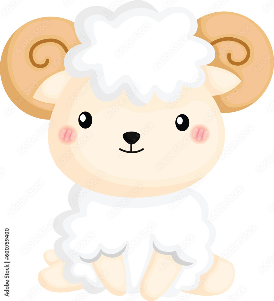 a vector of a cute sheep a vector of a cute sheep