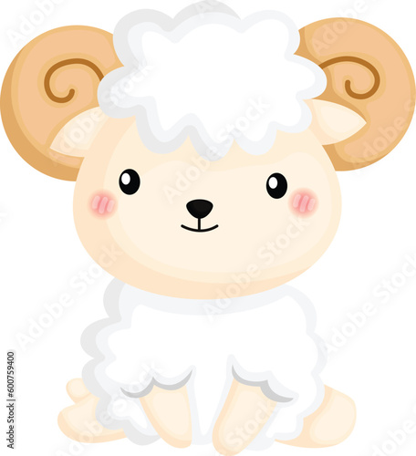 a vector of a cute sheep