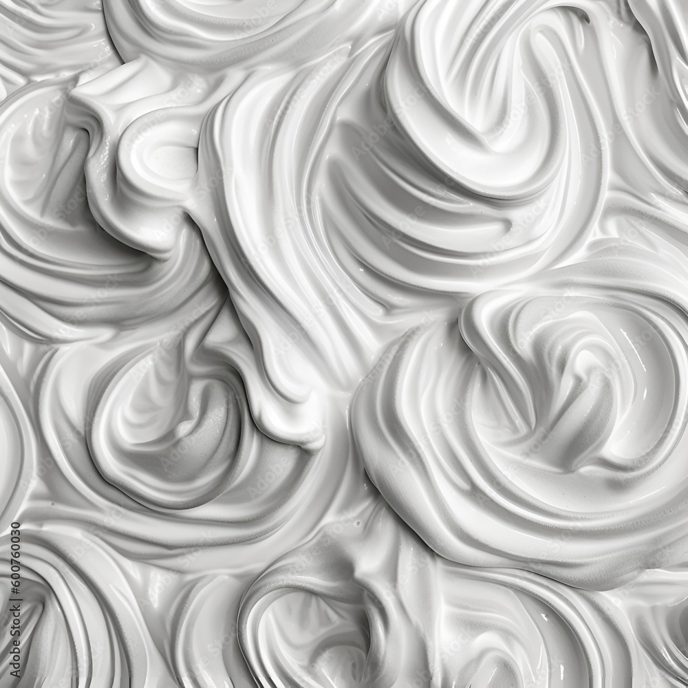 Texture background - whipped cream. View from above. Generative ai.