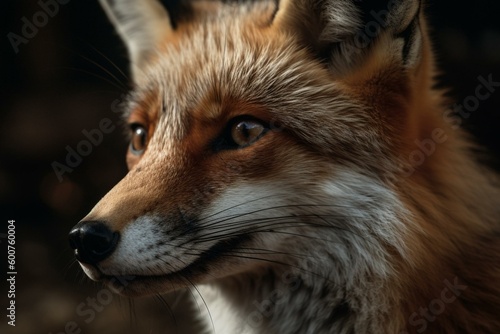 Clever fox close-up. Generative AI © Selena