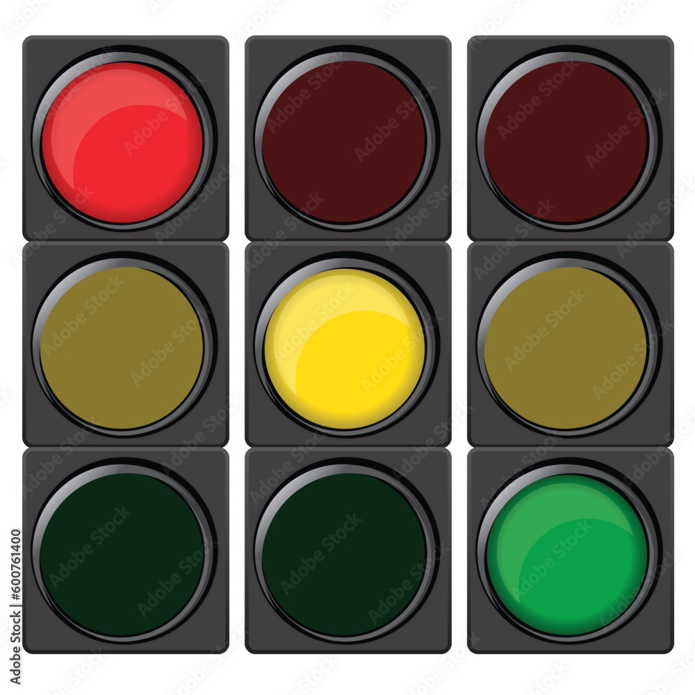 traffic lights with different colors traffic lights with different colors