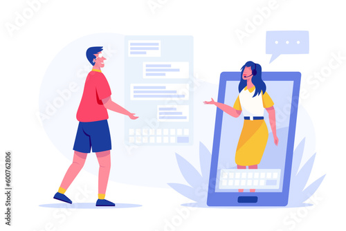 Call center operators talk to customers who have purchased the company's products and have problems using it.