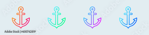 Fotografia, Obraz Anchor line icon in gradient colors