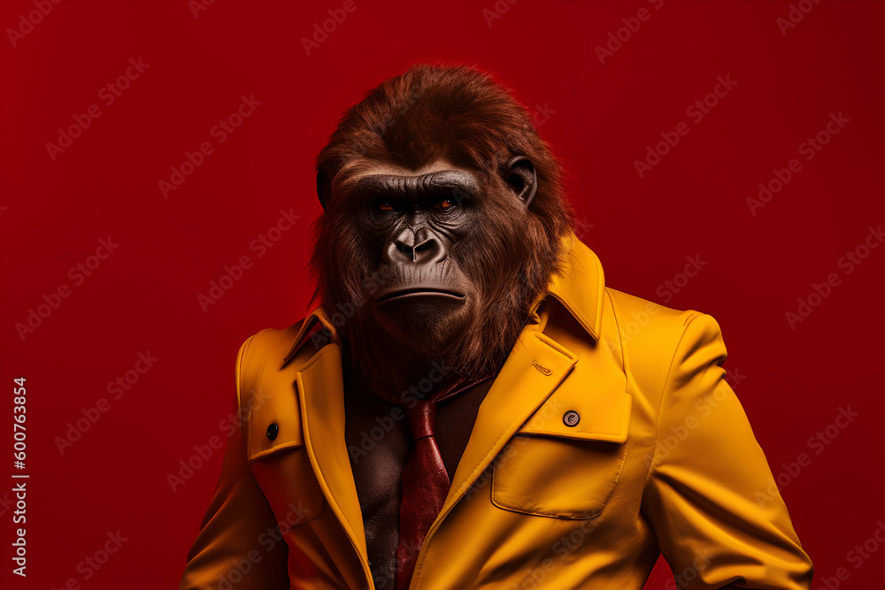 Business Ape: Confident and Powerful Orangutans in a Suit, Generative AI Business Ape: Confident and Powerful Orangutans in a Suit, Generative AI