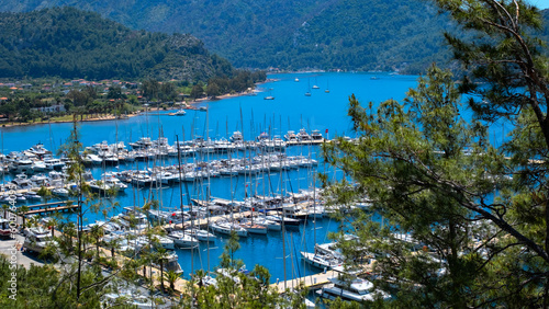 Marinas and nature scenery on the Aegean coast of Turkey