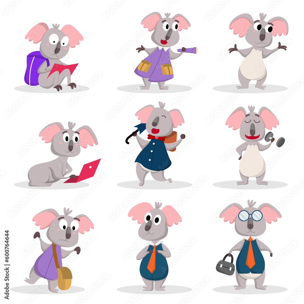 Set of animal with various activity for graphic design vector Set of animal with various activity for graphic design vector