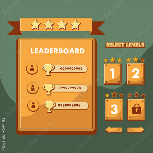 Game menu scene for status of money, power, and collectible items.