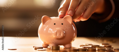 A Piggy Bank. Finance and savings. Generative AI