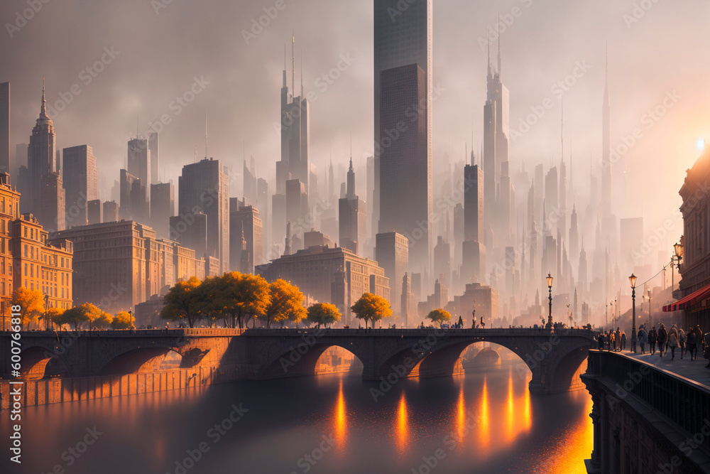 Naklejka premium Generative concept art illustration. Generative ai.