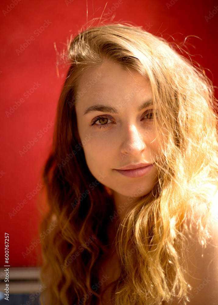 beautiful blonde girl with curly hairstyle beautiful blonde girl with curly hairstyle