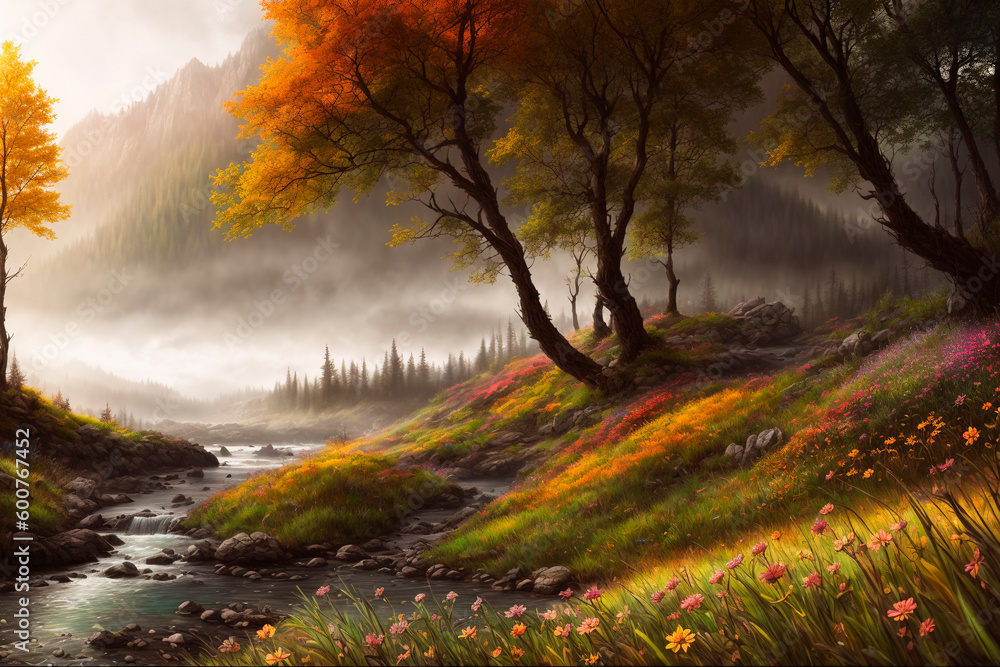 Fototapeta premium Generative concept art illustration. Generative ai.