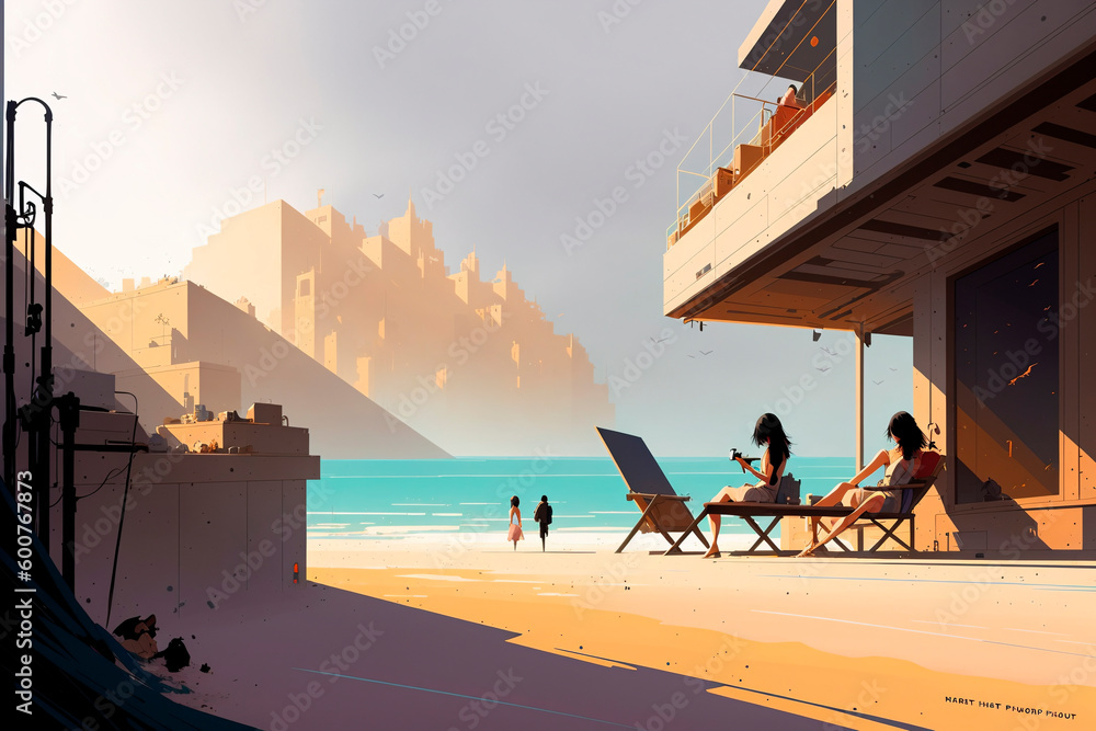 Fototapeta premium Generative concept art illustration. Generative ai.