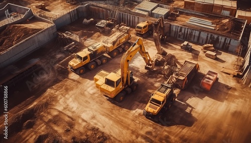 Aerial view construction site