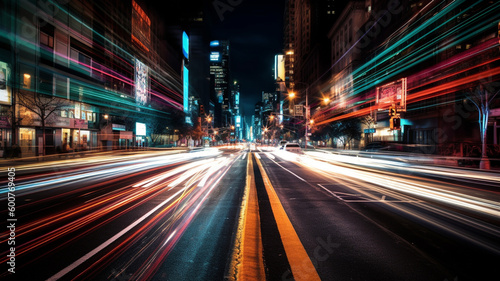 Motion speed light in a City created with generative ai tools © Fox Bread